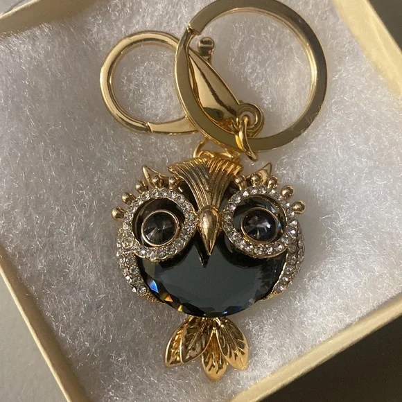 New Owl Rhinestone keychain keyring purse fob too - Picture 4 of 4
